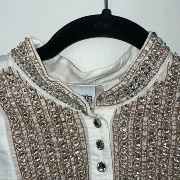 Chico’s beaded tunic cover up size 1 /8 - Picture 6 of 7